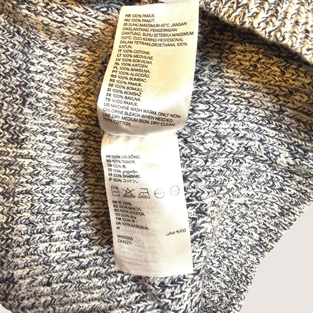 H&M L.O.G.G Blue‎ Gray Cotton Normcore Knit Sweater Women's Small Crewneck - Picture 5 of 8
